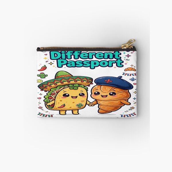 Item preview, Same Carbs Different Passport Phone Pouch Cute Taco Croissant designed and sold by HydStyle99.