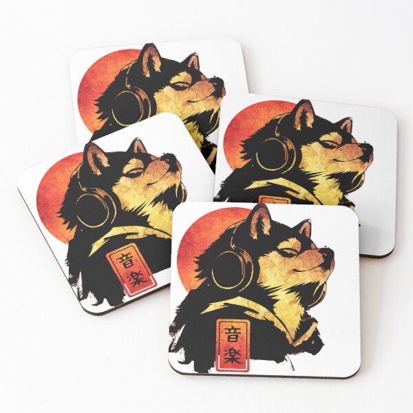 Item preview, Shiba Inu Listening to Music – Japanese Ink Dog designed and sold by AnmForge.