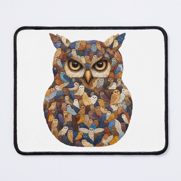 Item preview, Owl Assembly Silhouette Wood Mosaic Art designed and sold by VisualVerseLab.