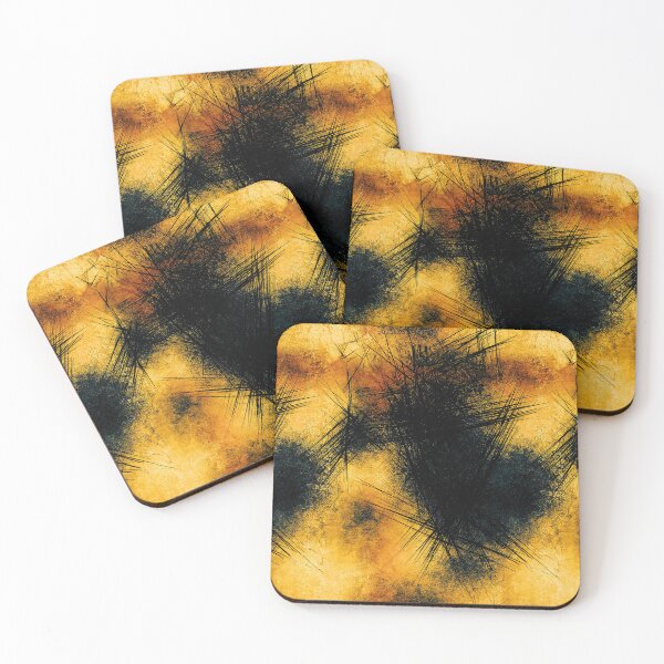 Item preview, Abstract Yellow and Charcoal Scratch Art designed and sold by Piotrek0001.