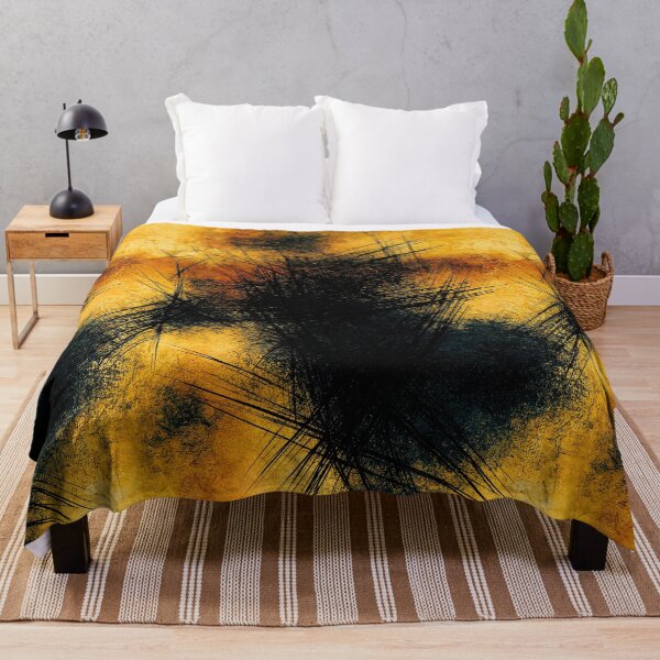Item preview, Abstract Yellow and Charcoal Scratch Art designed and sold by Piotrek0001.