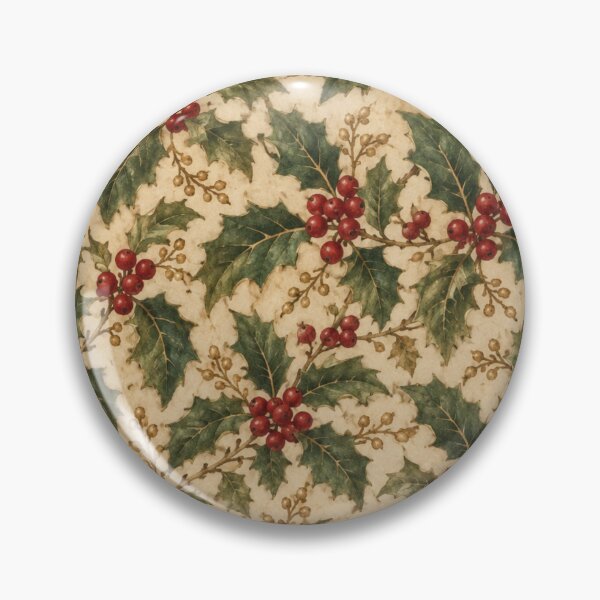 Item preview, Vintage Holly Berry Dense Christmas Pattern designed and sold by mycute-stickers.