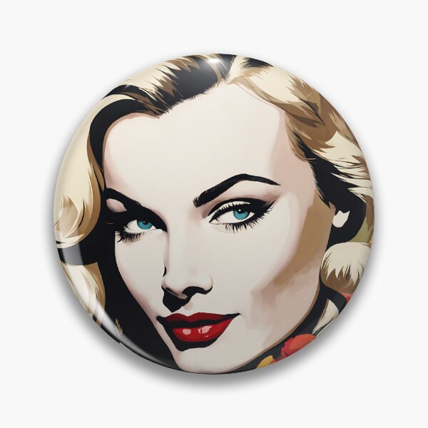 Item preview, Veronica Lake - Oblique Ink and Floral #24026 - Hollywood Legends Art Nouveau Illustration designed and sold by centuryretromedia.