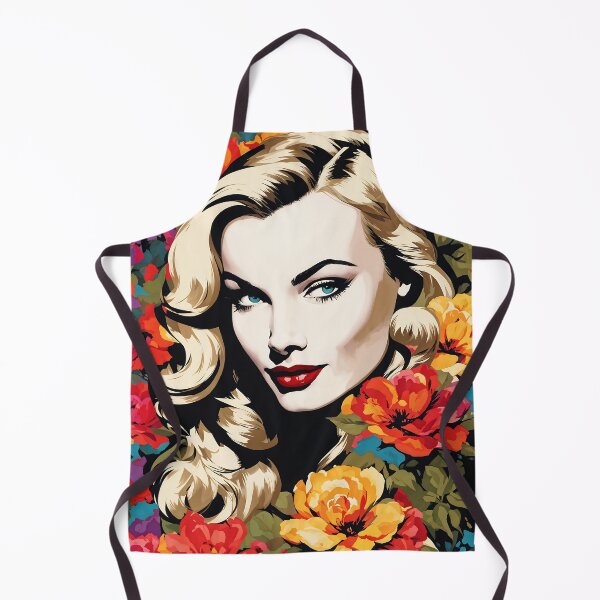 Item preview, Veronica Lake - Oblique Ink and Floral #24026 - Hollywood Legends Art Nouveau Illustration designed and sold by centuryretromedia.