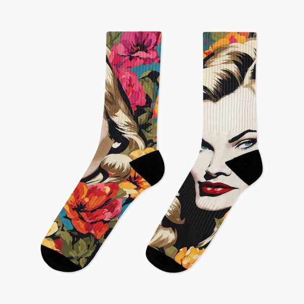 Item preview, Veronica Lake - Oblique Ink and Floral #24026 - Hollywood Legends Art Nouveau Illustration designed and sold by centuryretromedia.