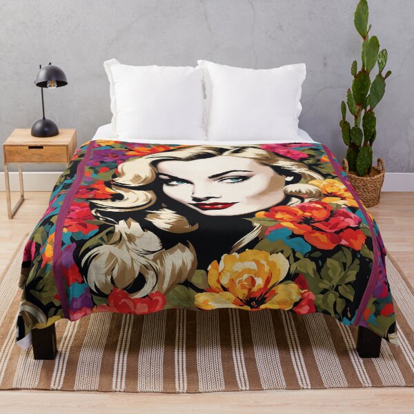 Item preview, Veronica Lake - Oblique Ink and Floral #24026 - Hollywood Legends Art Nouveau Illustration designed and sold by centuryretromedia.