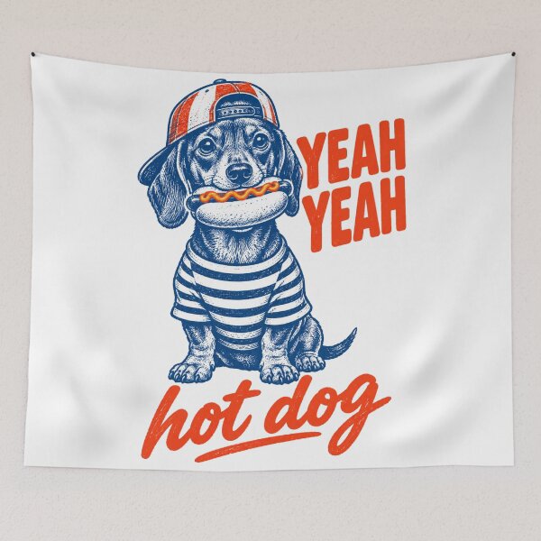 Item preview, Yeah Yeah Hot Dog Dachshund Wiener Dog Simple Design designed and sold by Yellowriversss.
