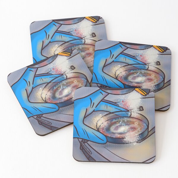 Item preview, Retro scientist lab microscope petri dish planets galaxy designed and sold by MadaFaCose.