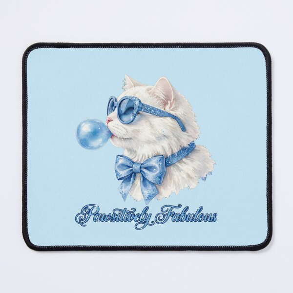 Item preview, Pawsitively Fabulous - Cute White Cat With Blue Sunglasses - Cat Lover designed and sold by Vibe-Vary.