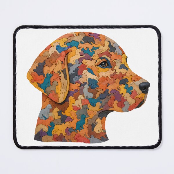 Item preview, Loyal Pack Dog Silhouette Wood Mosaic Art designed and sold by VisualVerseLab.
