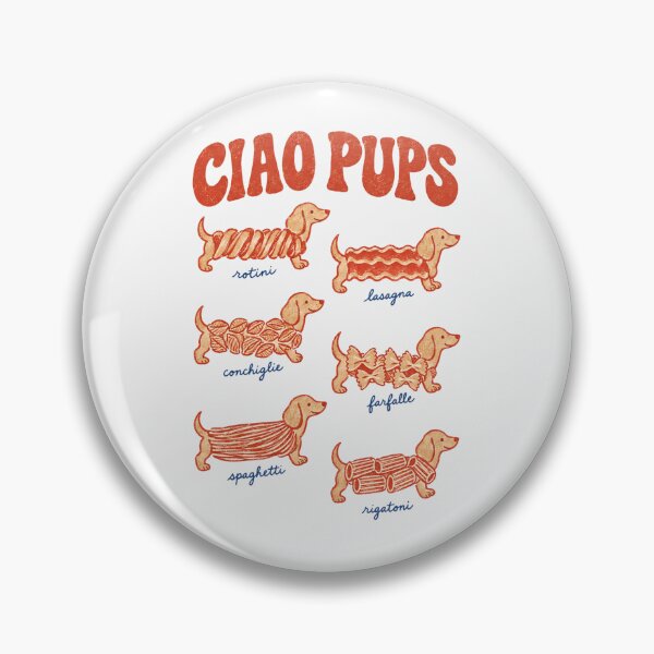 Item preview, Ciao Pups Funny Pasta Dachshund Italian Chart Weenie Dog Simple Design designed and sold by Yellowriversss.