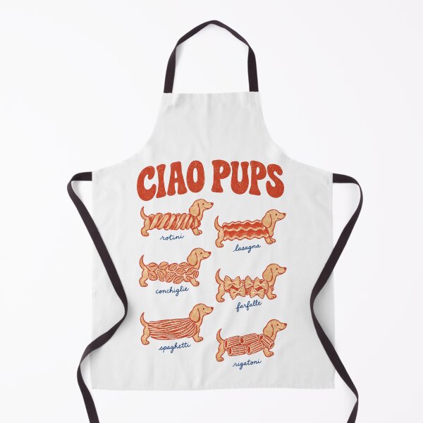 Item preview, Ciao Pups Funny Pasta Dachshund Italian Chart Weenie Dog Simple Design designed and sold by Yellowriversss.