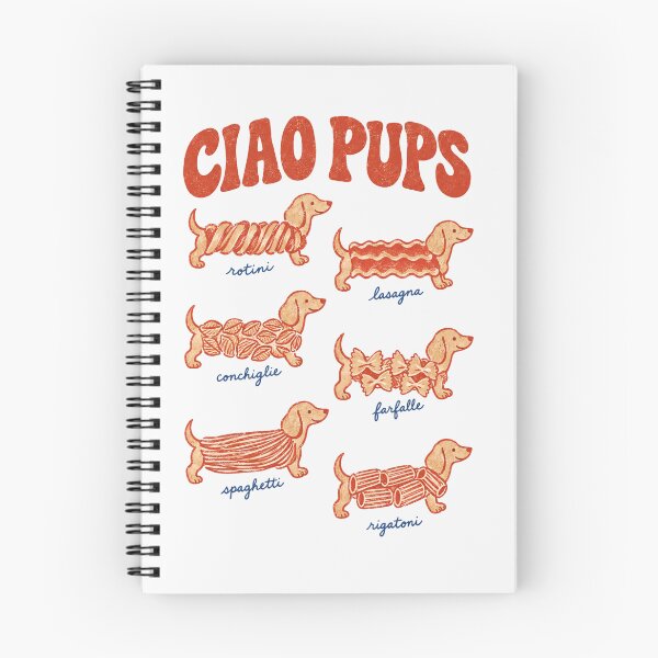 Item preview, Ciao Pups Funny Pasta Dachshund Italian Chart Weenie Dog Simple Design designed and sold by Yellowriversss.