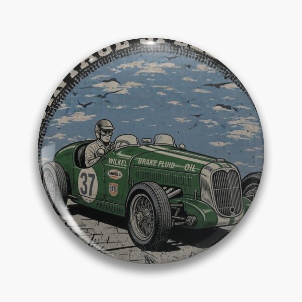 Item preview, Vintage Speed Club Green Racing Car Number 37 designed and sold by AgdBol.