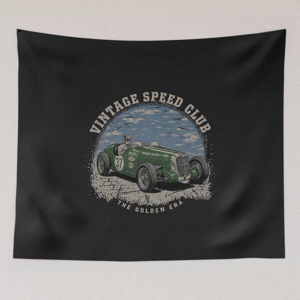 Item preview, Vintage Speed Club Green Racing Car Number 37 designed and sold by AgdBol.