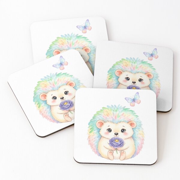 Item preview, Rainbow Hedgehogs in a Whimsical Garden designed and sold by HumTumMe.