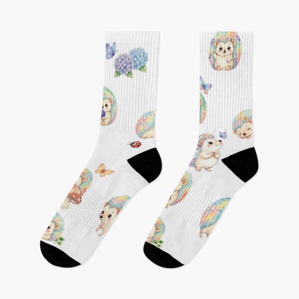 Item preview, Rainbow Hedgehogs in a Whimsical Garden designed and sold by HumTumMe.