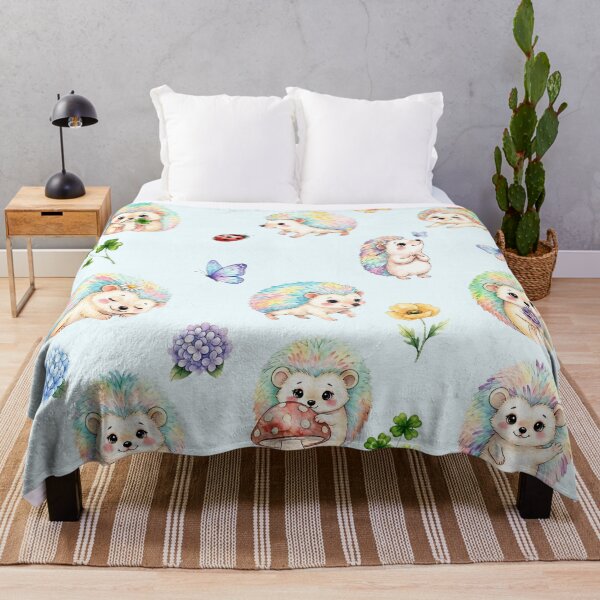 Item preview, Rainbow Hedgehogs in a Whimsical Garden designed and sold by HumTumMe.