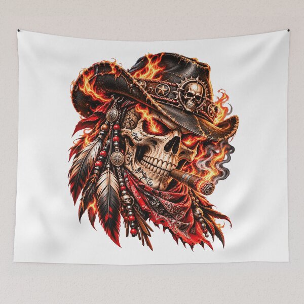 Item preview, Flaming Pirate Skull Gothic Dark Fantasy designed and sold by ArtSpark Studio.