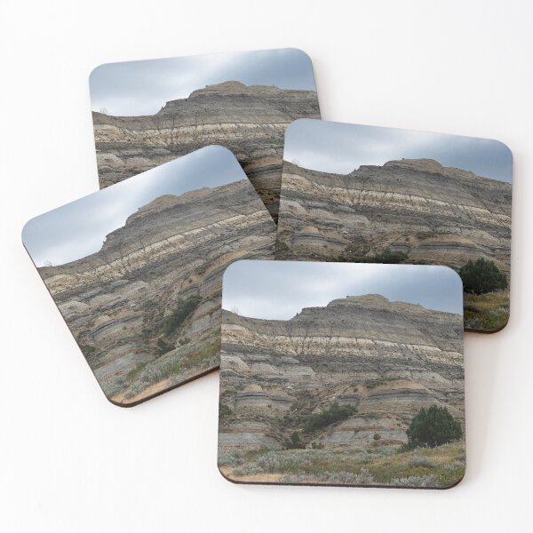 Item preview, 16:9 crop of badland formation with sagebrush designed and sold by lisavonbiela.