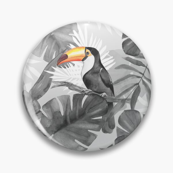 Item preview, Toucan and Tropical Leaves Watercolor Pattern designed and sold by Gribanessa.