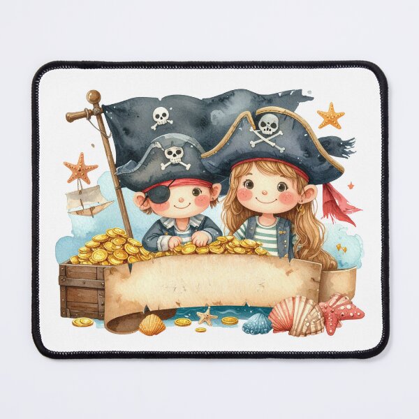 Item preview, Watercolor Pirate Kids Treasure Chest Banner designed and sold by BetweenForms.