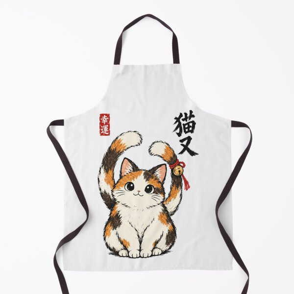 Item preview, Nekomata Two Tailed Cat Japanese Calico Cat Simple Art designed and sold by Yellowriversss.
