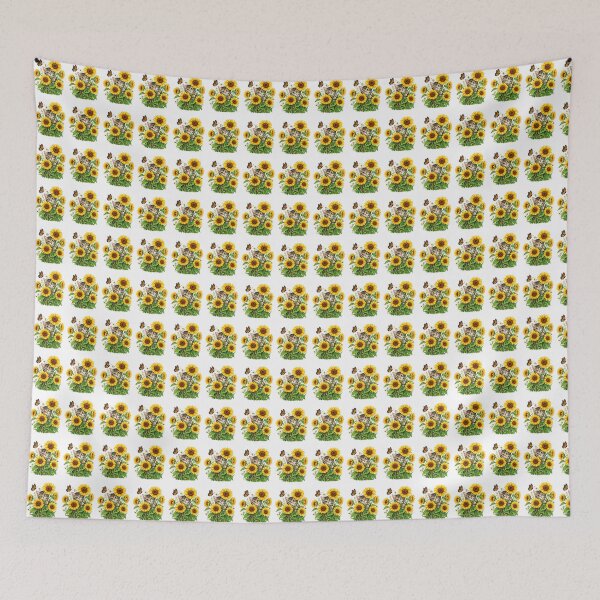 Item preview, Cute Tabby Kitten Surrounded By Beautiful Yellow Sunflowers designed and sold by Moizento.