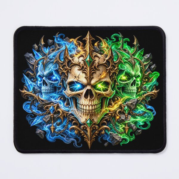 Item preview, Elemental Skull Trinity – Blue and Green designed and sold by TroviTutto.