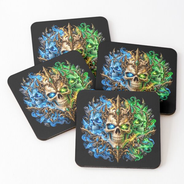 Item preview, Elemental Skull Trinity – Blue and Green designed and sold by TroviTutto.