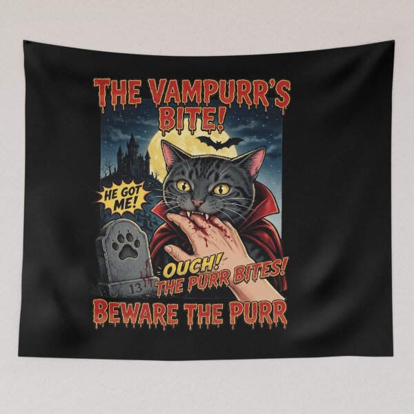 Item preview, Beware The Vampire Cat designed and sold by TeeARTHY.