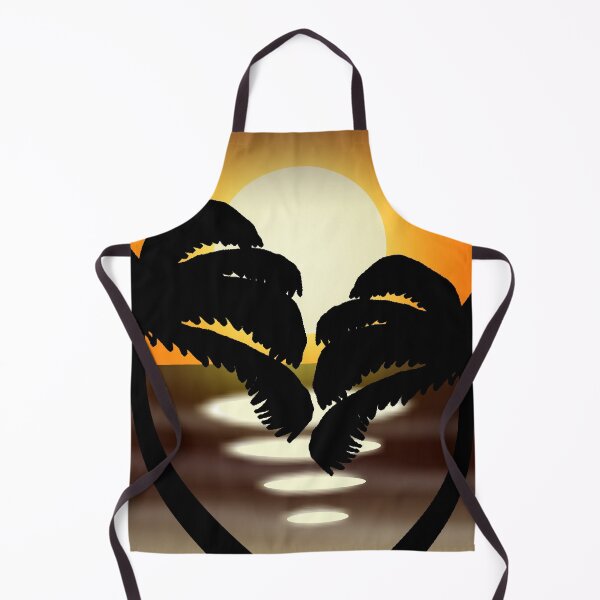 Item preview, Tropical Sunset Hearts - Silhouette Palm Trees Digital Art designed and sold by ArtisticJump.