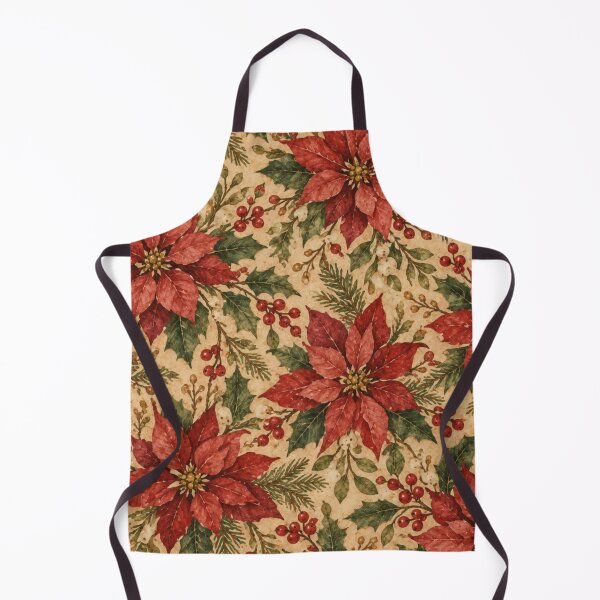 Item preview, Vintage Poinsettia Holly Christmas Pattern designed and sold by mycute-stickers.