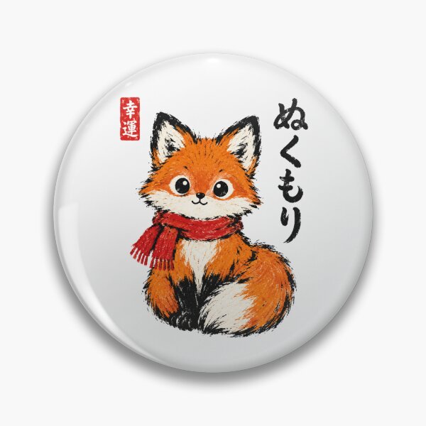 Item preview, Nukumori Warmth Cute Fox Red Scarf Japanese Simple Art designed and sold by Yellowriversss.