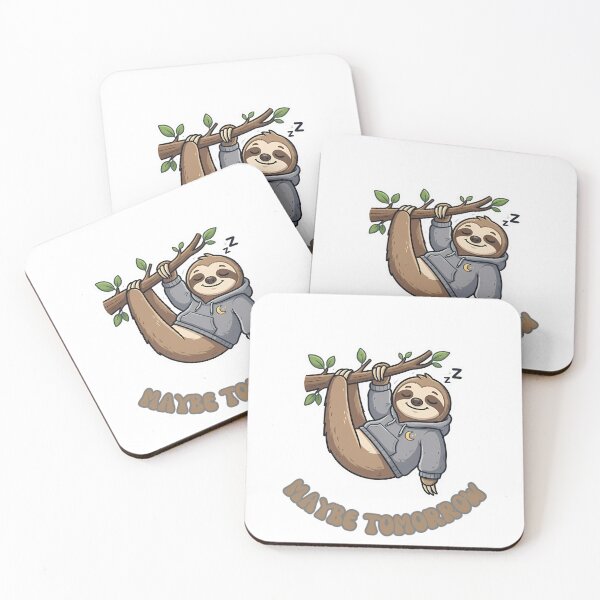 Item preview, Maybe Tomorrow Cute Funny Lazy Sloth designed and sold by ZeroContextArt.