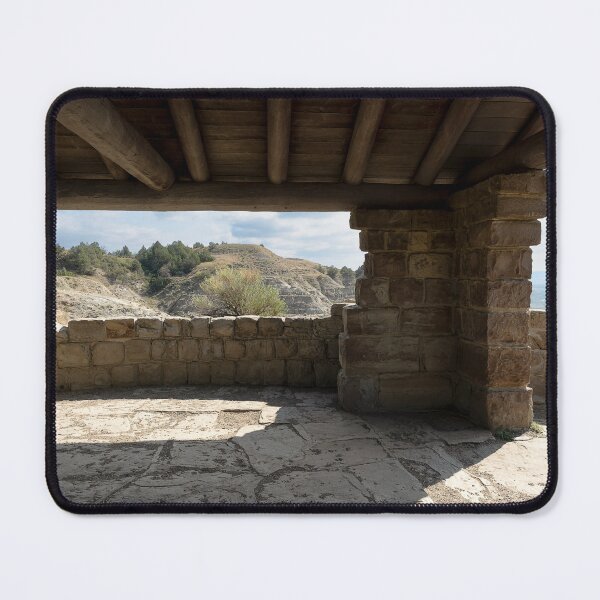 Item preview, Interior of River Bend Overlook shelter at Theodore Roosevelt National Park designed and sold by lisavonbiela.