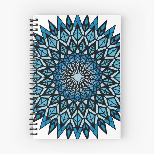 Item preview, Blue Stained Glass Geometric Ice Mandala designed and sold by FioreDiCiliegio.