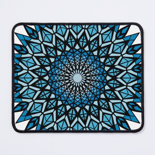 Item preview, Blue Stained Glass Geometric Ice Mandala designed and sold by FioreDiCiliegio.