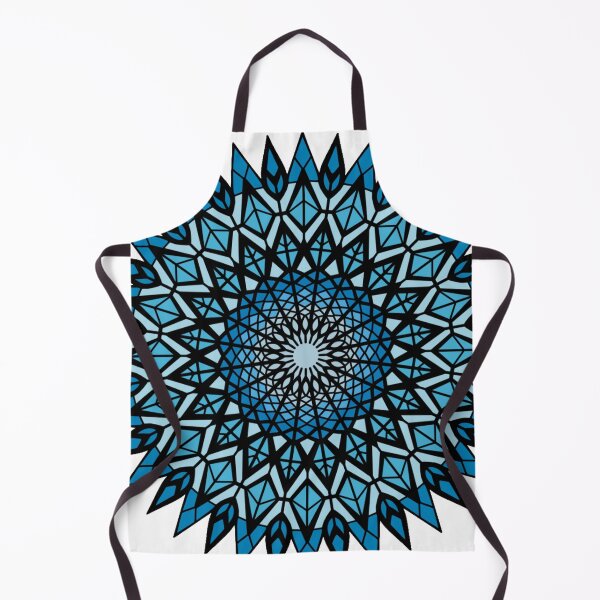 Item preview, Blue Stained Glass Geometric Ice Mandala designed and sold by FioreDiCiliegio.
