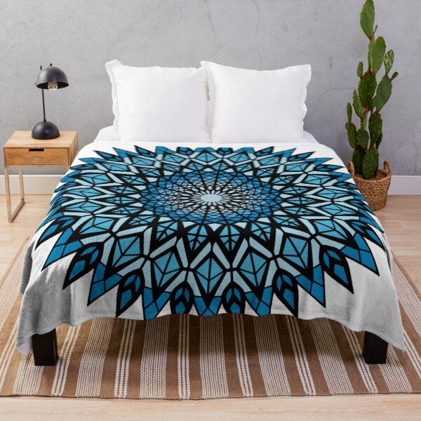 Item preview, Blue Stained Glass Geometric Ice Mandala designed and sold by FioreDiCiliegio.