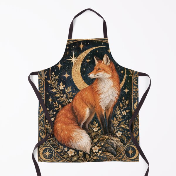 Item preview, Celestial Fox, Vintage Moon And Stars Art Nouveau Illustration designed and sold by TinyBirdyDesigns.