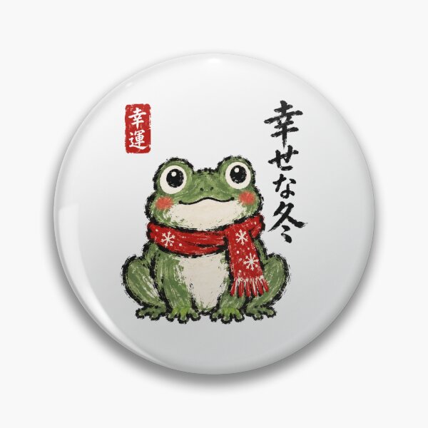Item preview, Happy Winter Kawaii Frog Japanese Scarf Simple Art designed and sold by Yellowriversss.