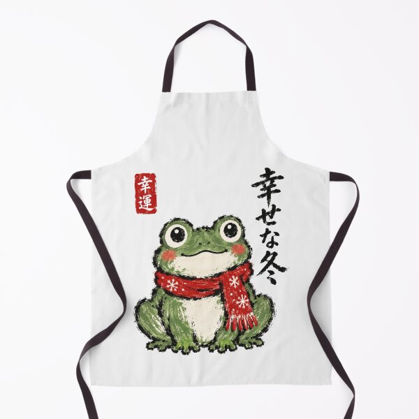 Item preview, Happy Winter Kawaii Frog Japanese Scarf Simple Art designed and sold by Yellowriversss.