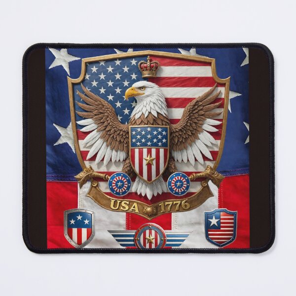 Item preview, Custom USA Bald Eagle 1776 Crest Flag designed and sold by Way Way Cool.