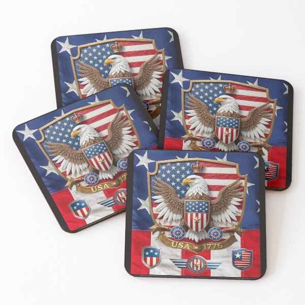 Item preview, Custom USA Bald Eagle 1776 Crest Flag designed and sold by Way Way Cool.