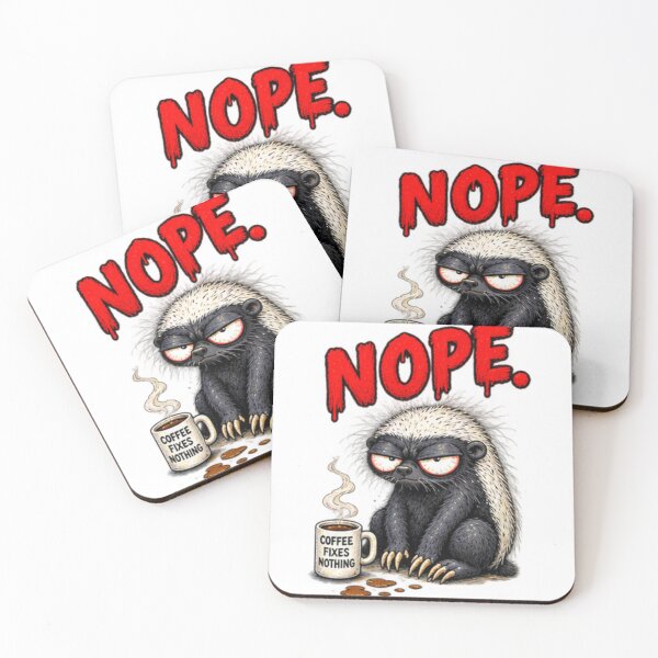 Item preview, Nope Coffee Fixes Nothing Honey Badger designed and sold by paintingnou.