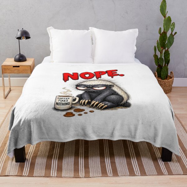 Item preview, Nope Coffee Fixes Nothing Honey Badger designed and sold by paintingnou.