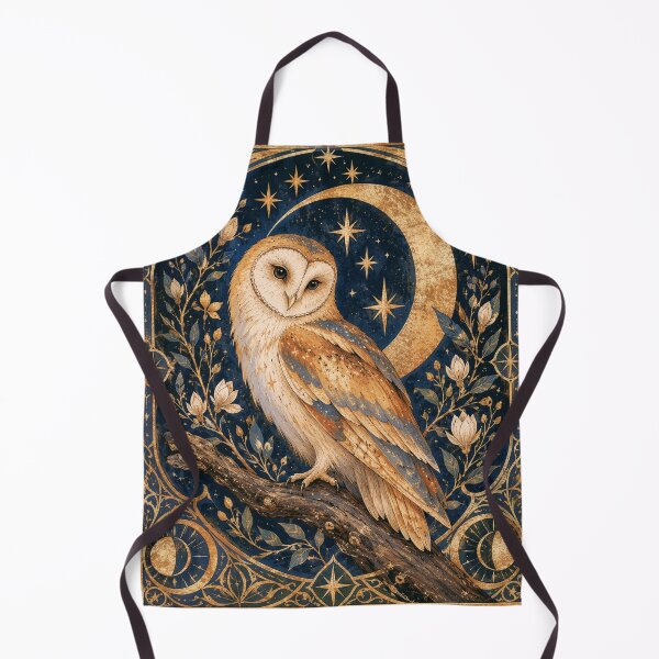 Item preview, Mystical Celestial Owl And Moon, Vintage Botanical Night Art designed and sold by TinyBirdyDesigns.