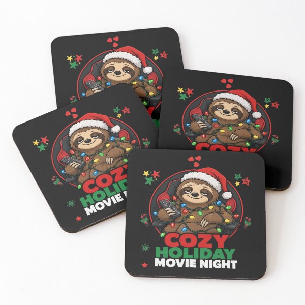 Item preview, Cozy Holiday Movie Night Sloth Christmas designed and sold by Design Vibras.