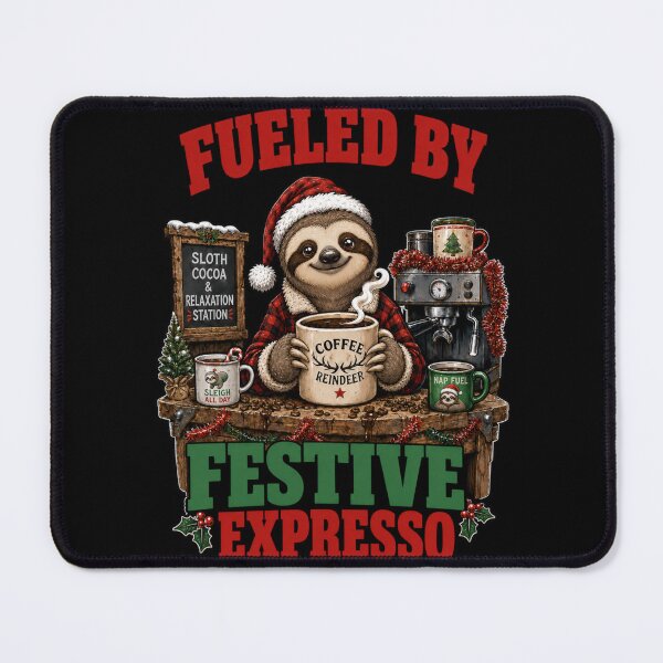 Item preview, Fueled By Festive Expresso Sloth Coffee Christmas designed and sold by Design Vibras.
